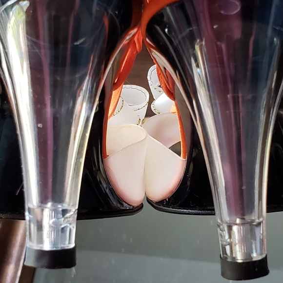 Orange Flower Cinderella Clear Heel Slingback - Picture 4 of 4